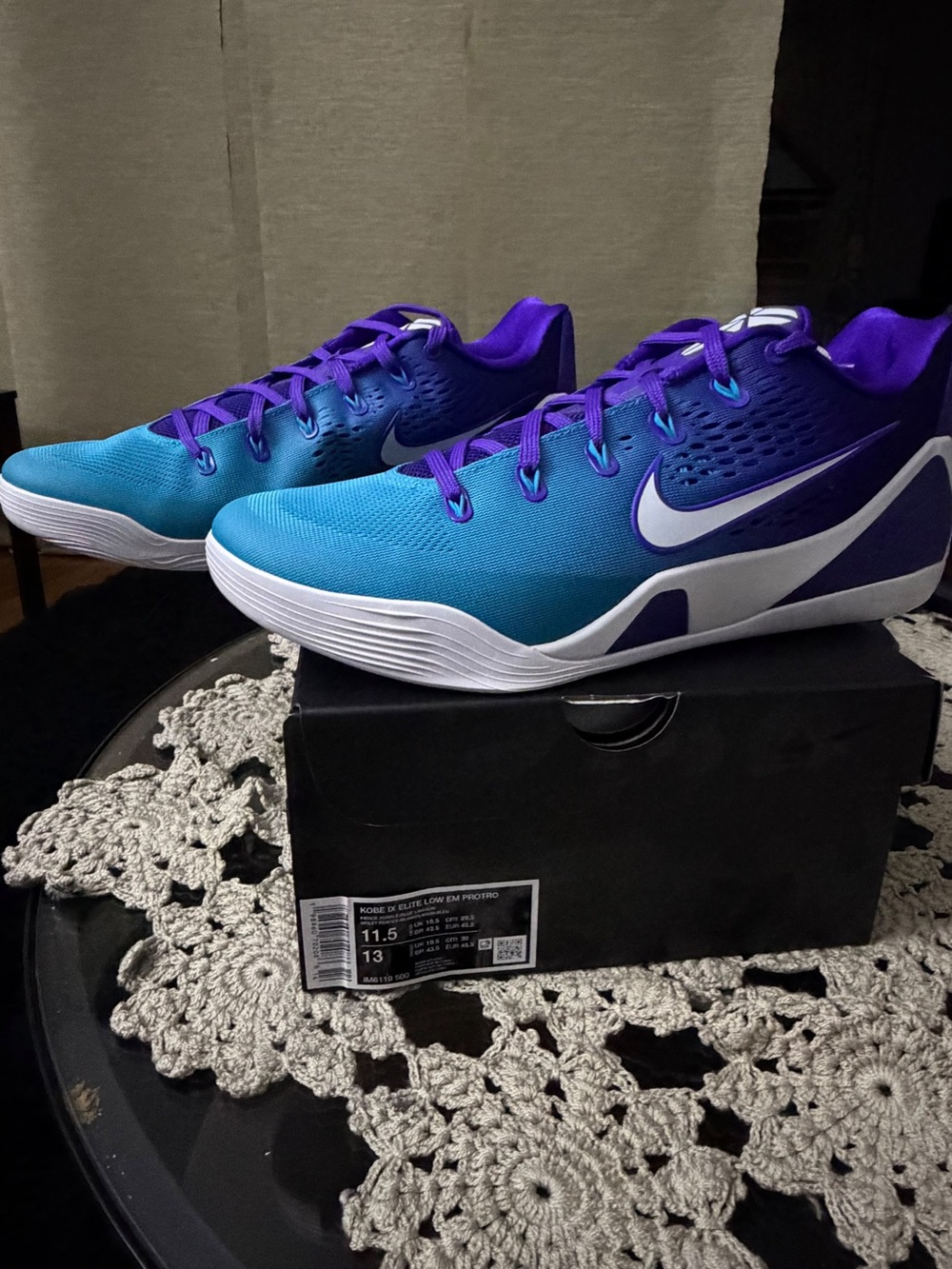 Nike Men's Teal and Purple Low-Top Sneakers